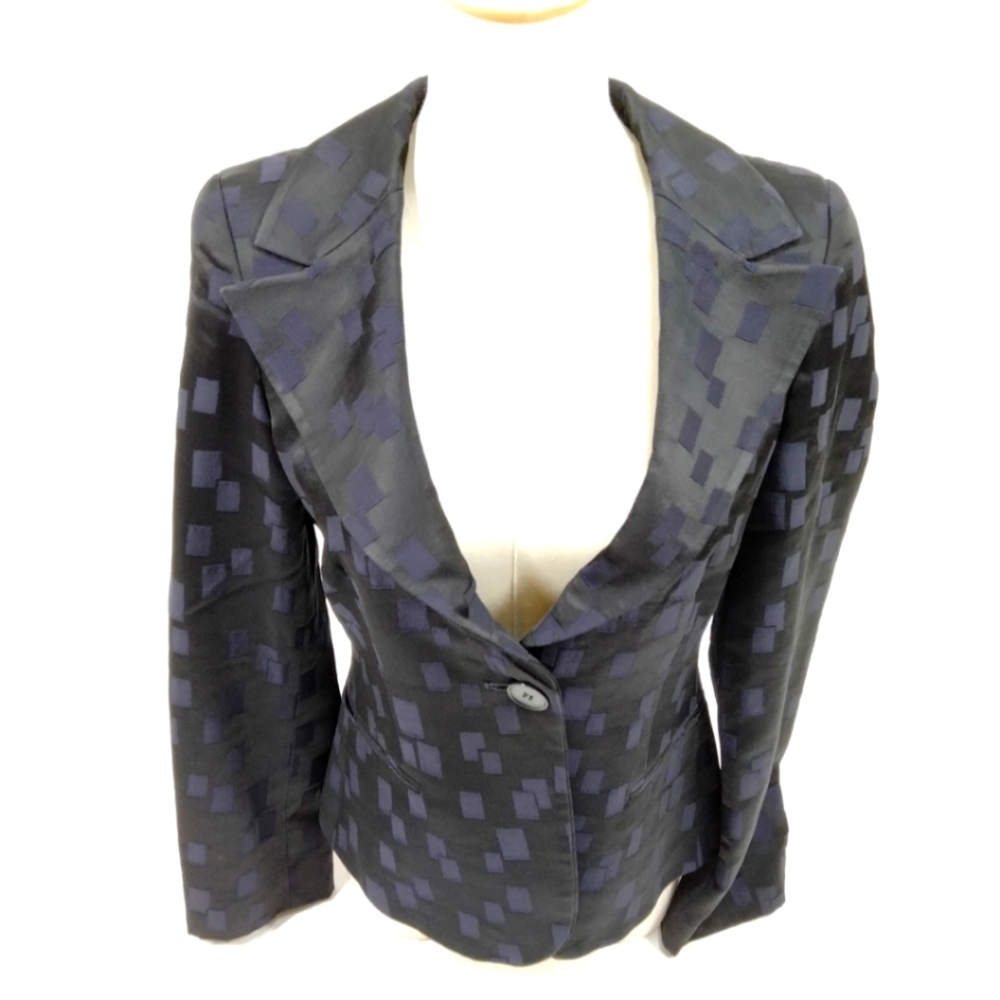 Emporio Armani Square Jacquard Jacket Women Size 42 - Picture 5 of 9